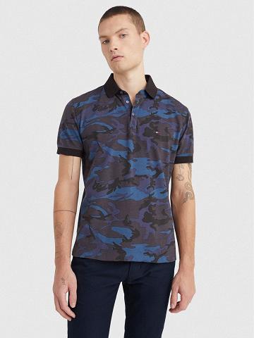 Férfi Tommy Hilfiger Regular fit camo print Polos Camo | HU 1079MQZ